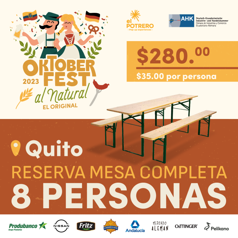 Oktoberfest Quito - Reserva Mesa Completa - 8 personas